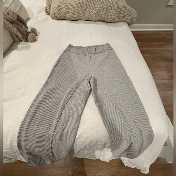 Free People Pants - Free People Gray Ribbed Lounge Pants